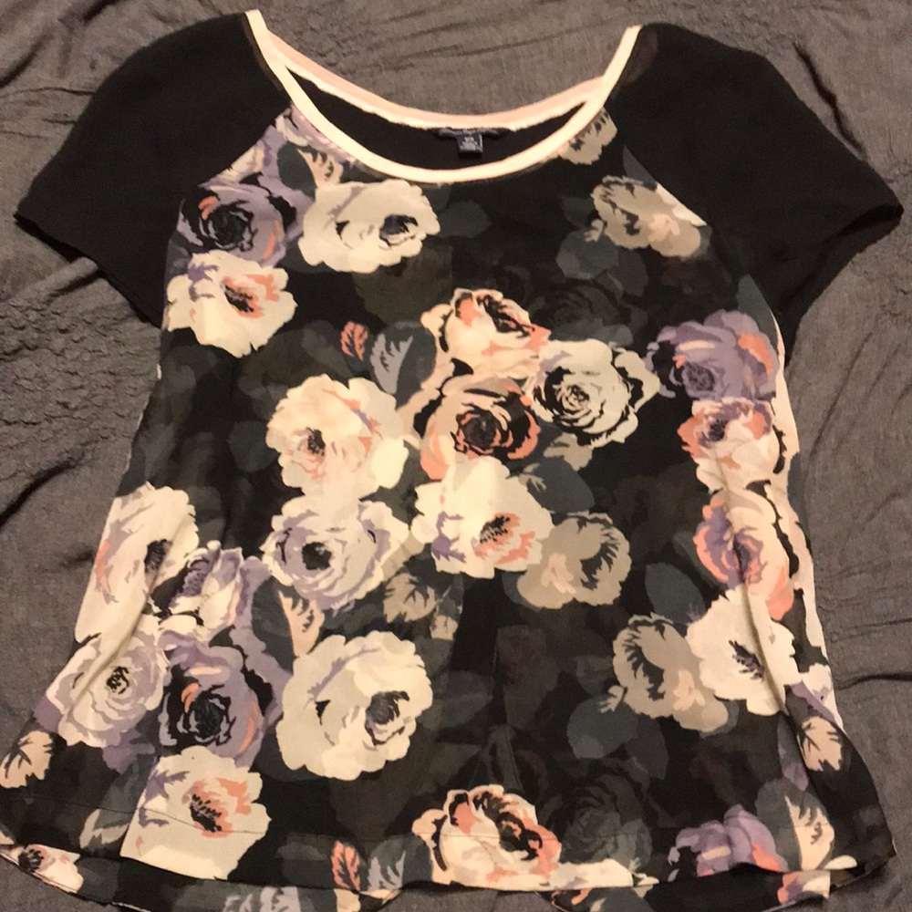 AE sheer floral top